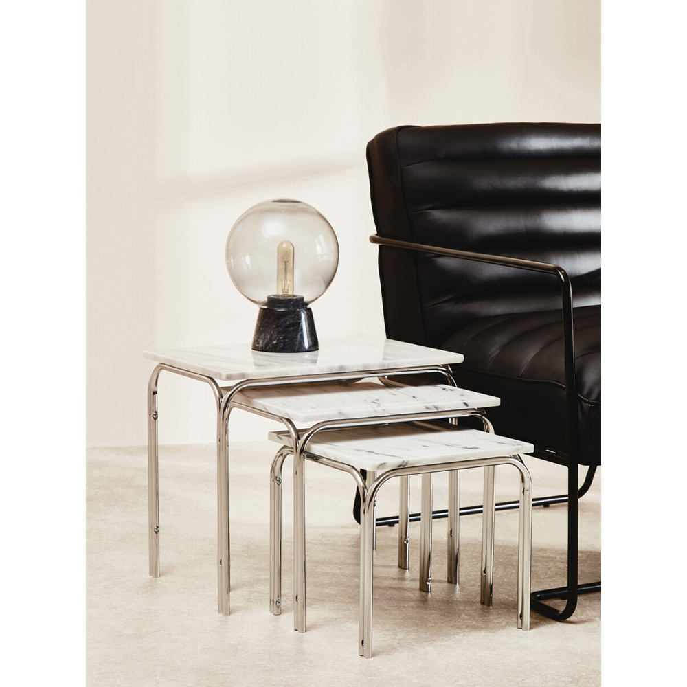 Premier Housewares Chrome Nest of Tables Set of 3 Image 6