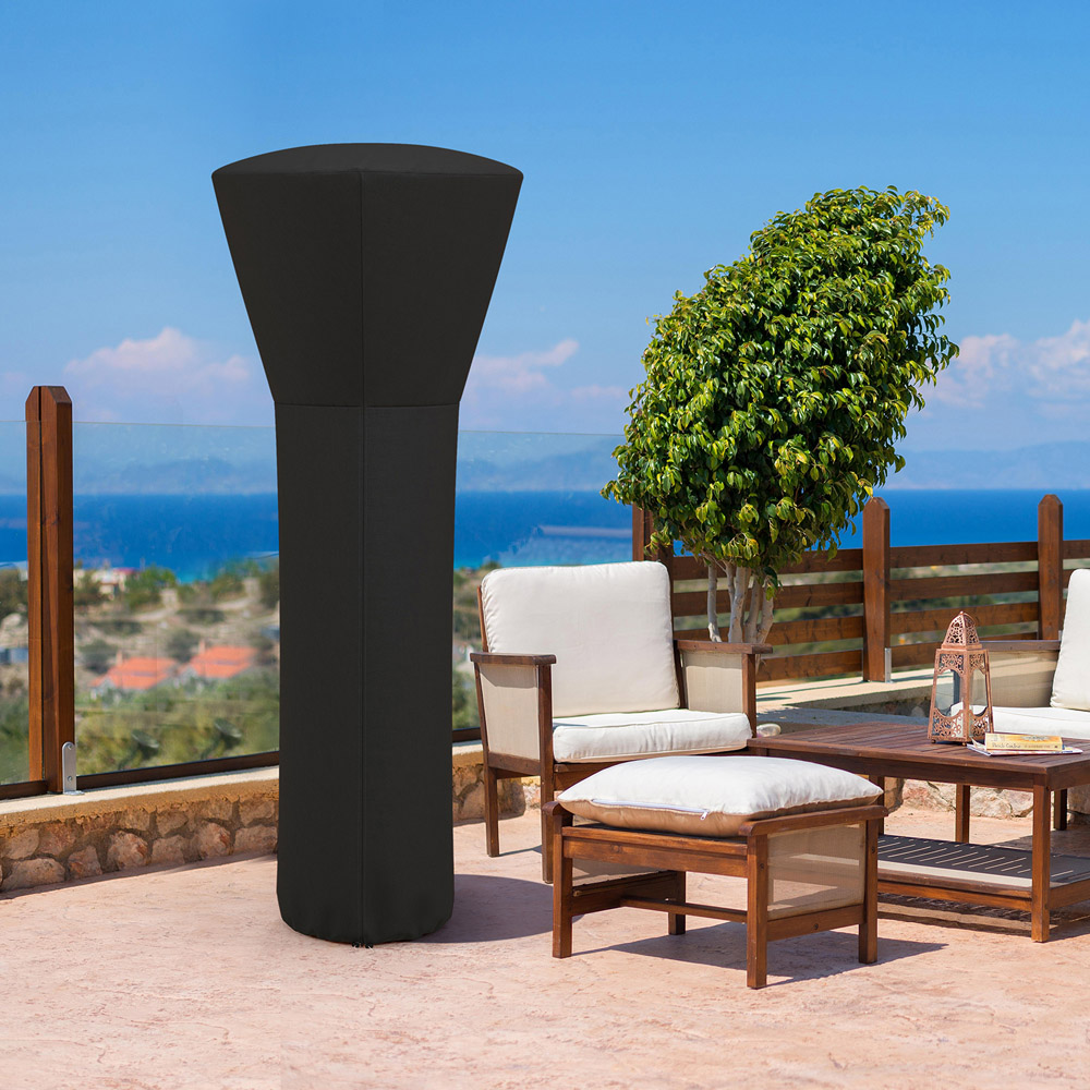 Costway Black Outdoor Patio Heater Cover with Zipper Image 4