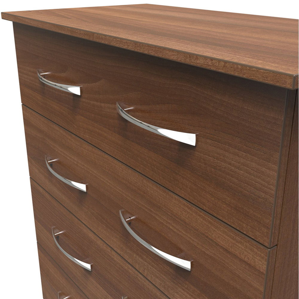 Crowndale Avon 5 Drawer Noche Walnut Chest of Drawers Image 5