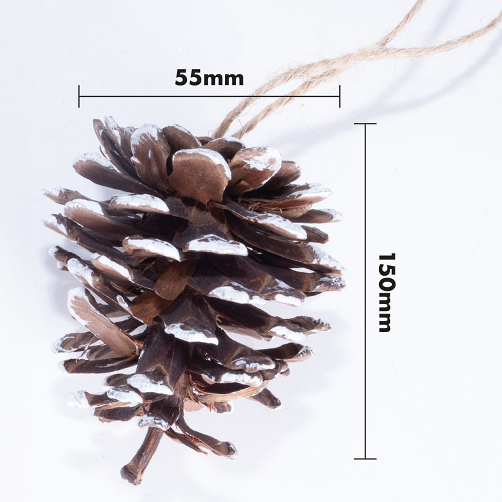 St Helens White Hanging Pine Cone Decoration 6 Pack Image 6