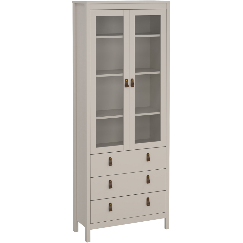 Florence Barcelona 2 Door 3 Drawer Cashmere Glass China Cabinet Image 2
