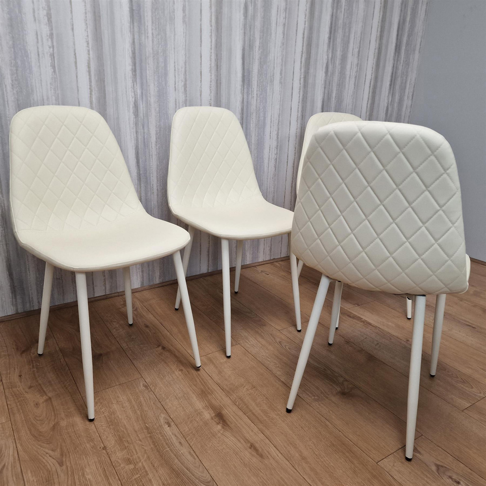 Kosy Koala 6 Seater Faux Leather Dining Bench Set Oak Effect and Cream Image 3
