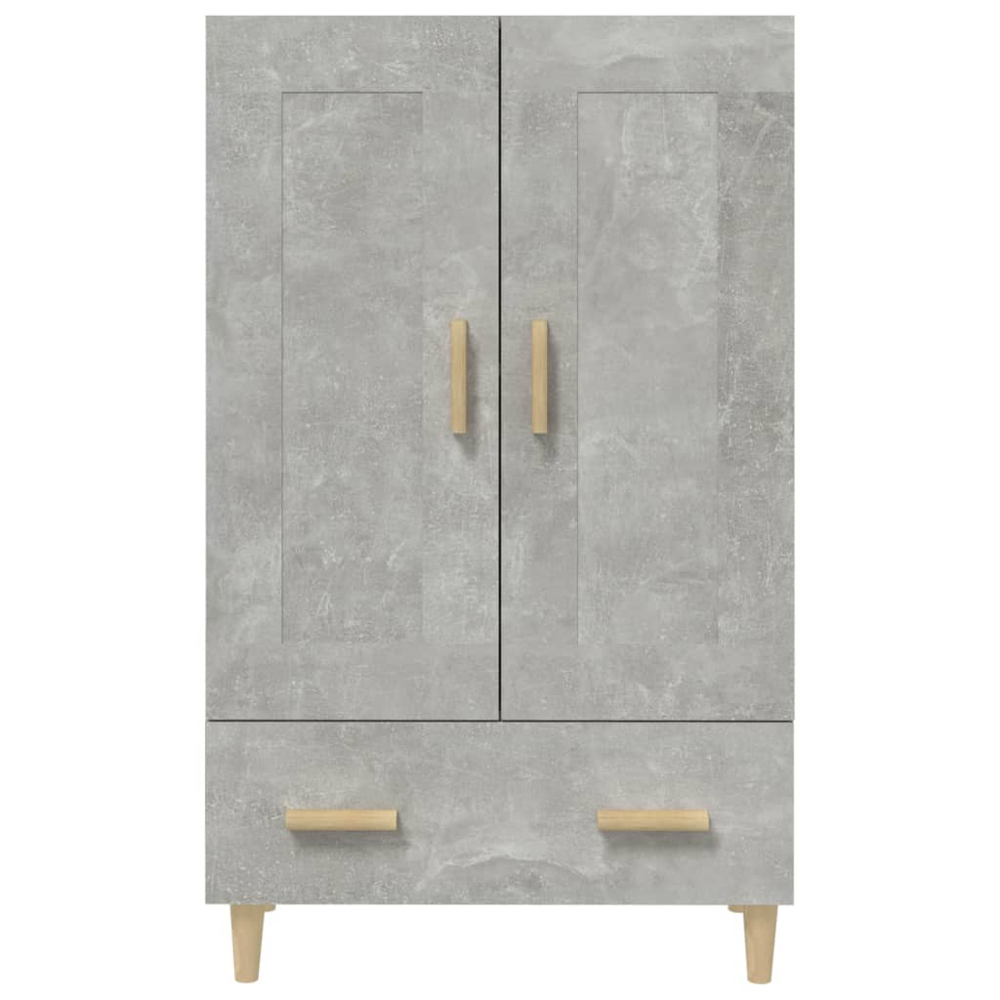 vidaXL 2 Door Single Drawer Concrete Grey Highboard with Wooden Handles Image 6