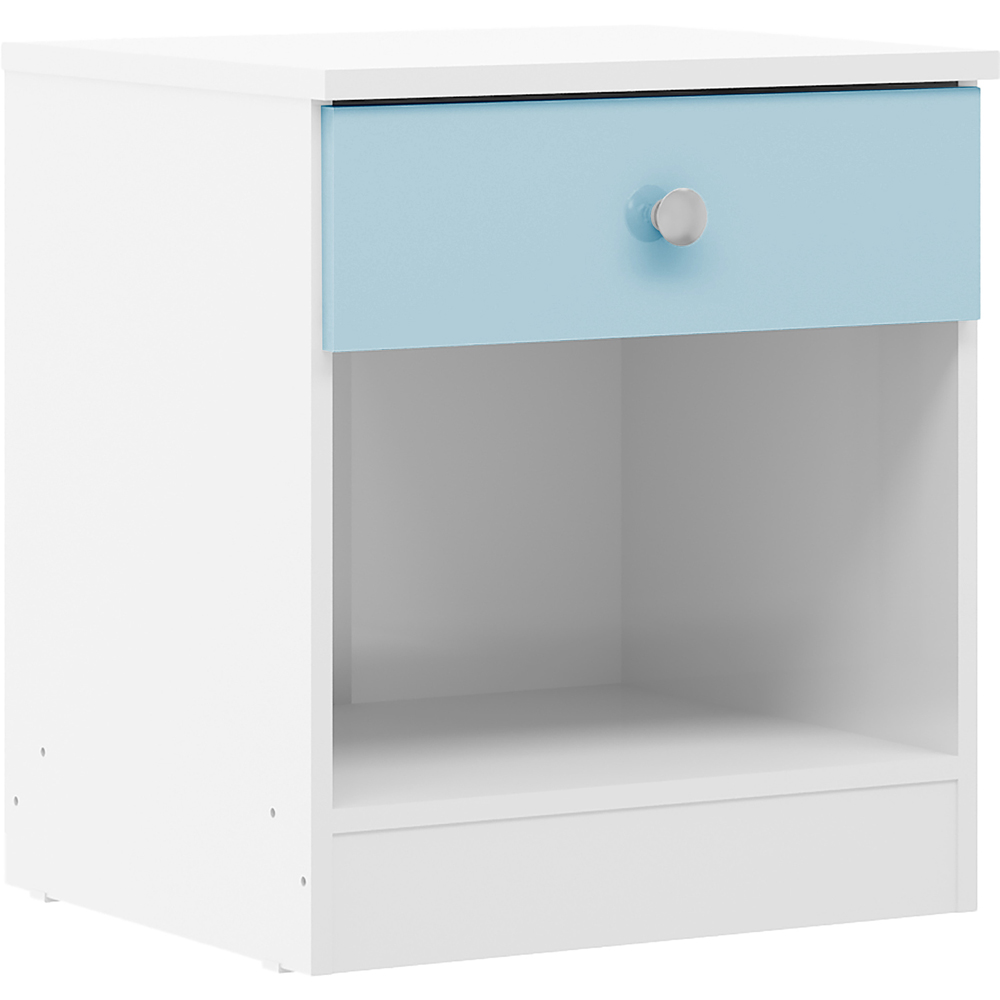 Seconique Denver 3 Piece White and Blue Gloss Furniture Set Image 5