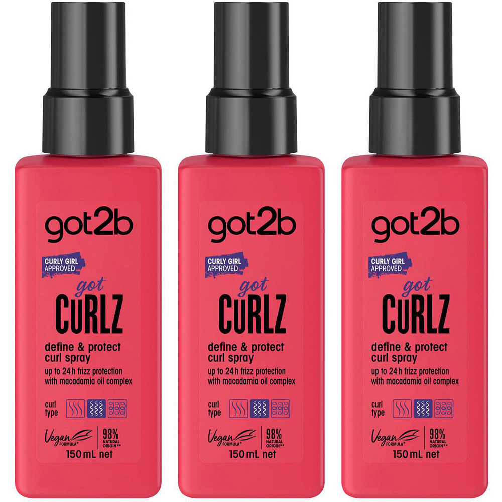 Got2b Curl Spray Define and Protect Against Frizz Up 150ml 3 Pack Image 1
