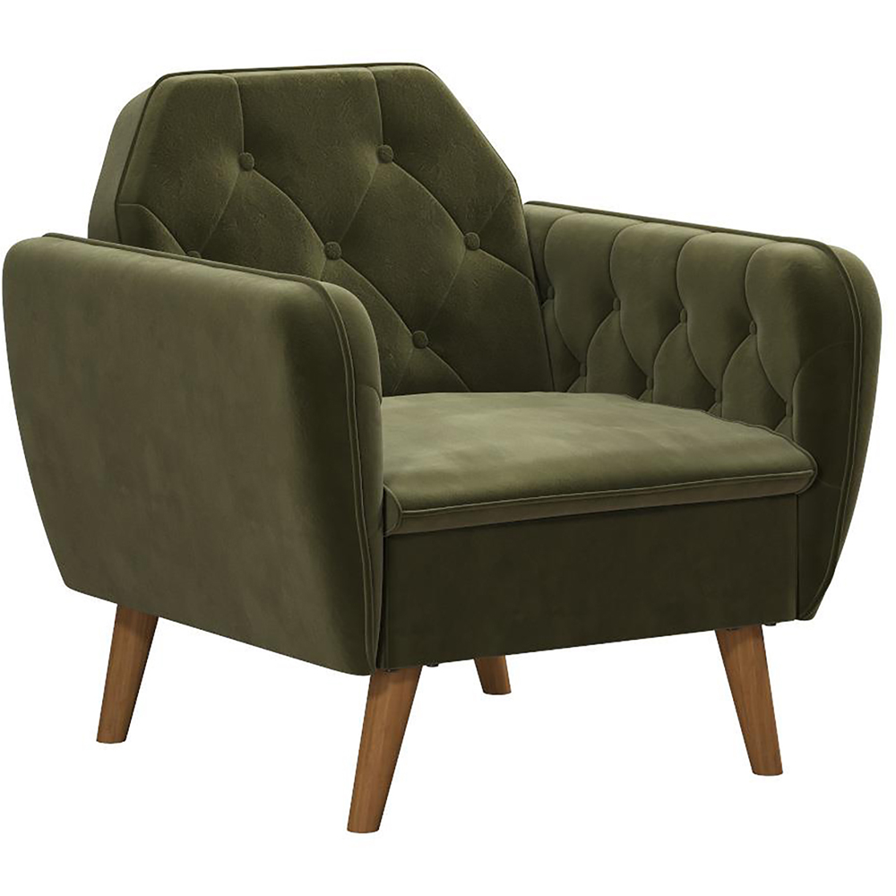 Novogratz Green Velvet Teresa Memory Foam Accent Chair Image 3