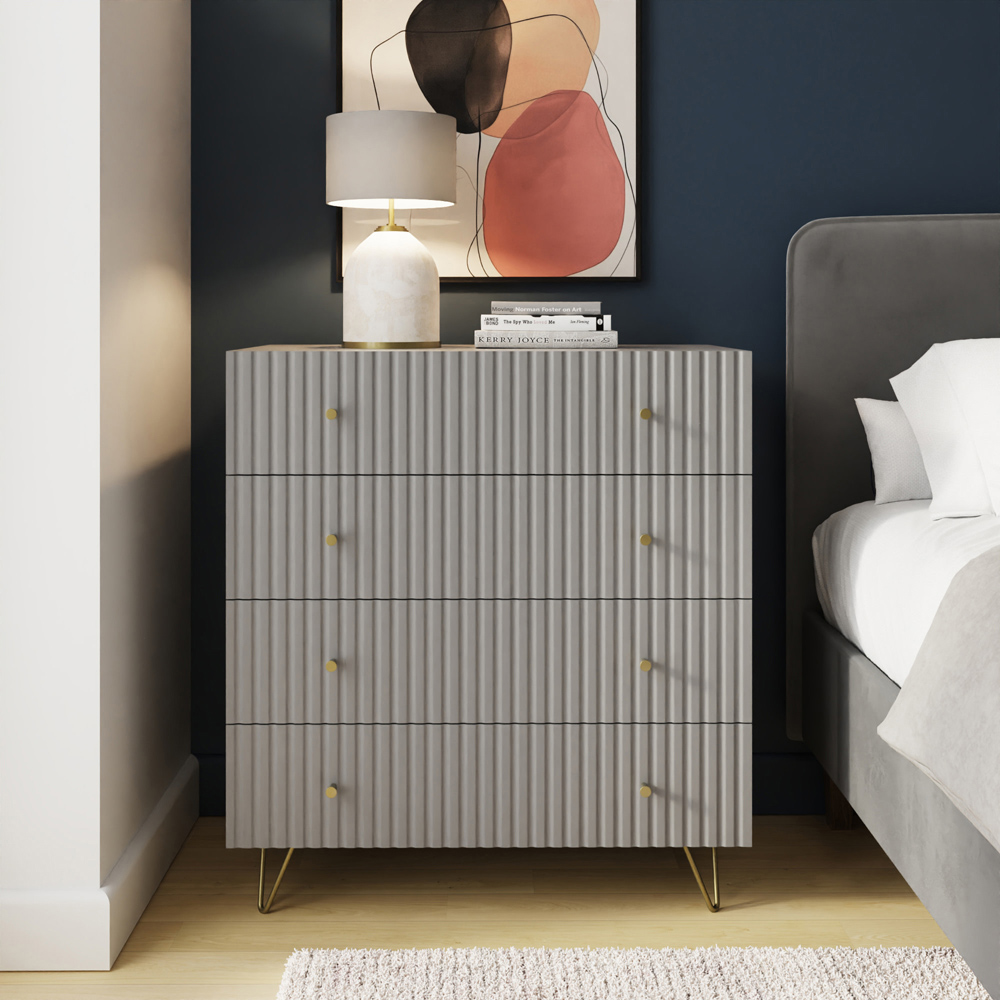 GFW Thalia 4 Drawer Grey Chest of Drawers Image 3