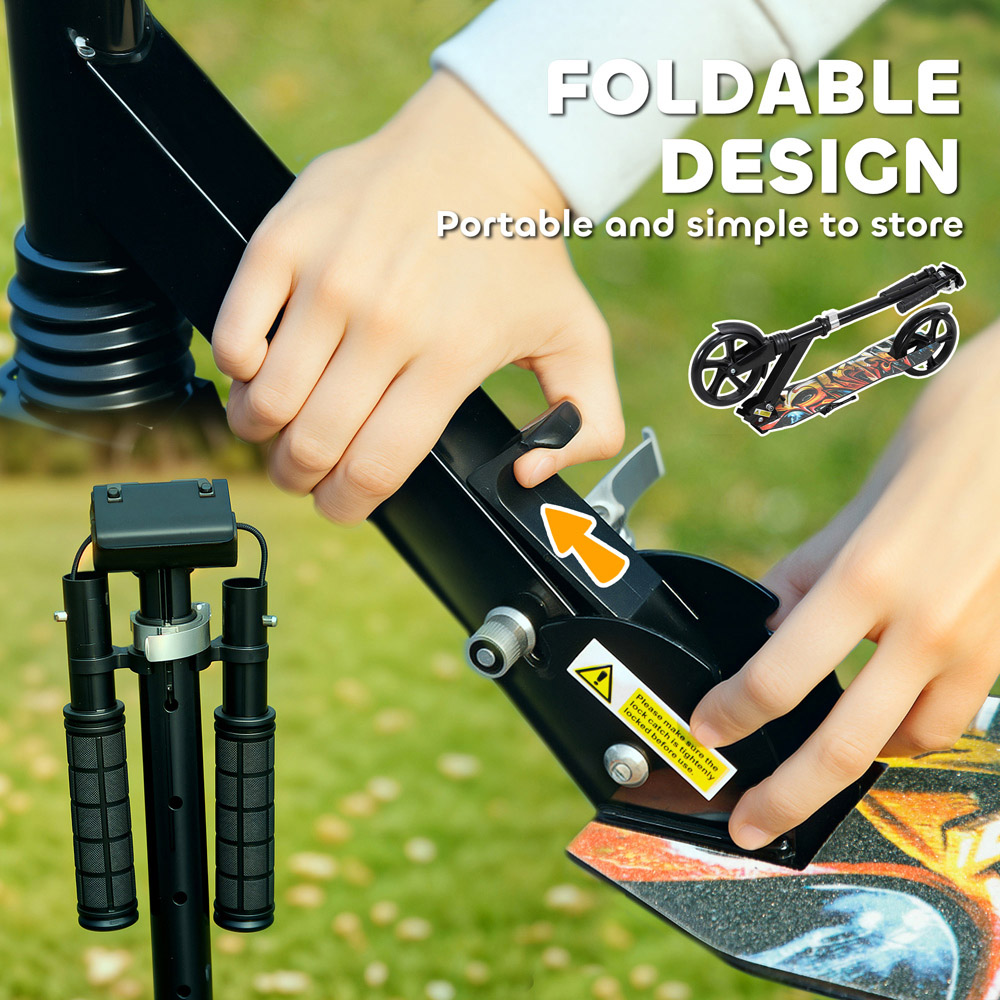 Tommy Toys AIYAPLAY Black Adjustable Handlebar Foldable Kids Kick Scooter Image 7