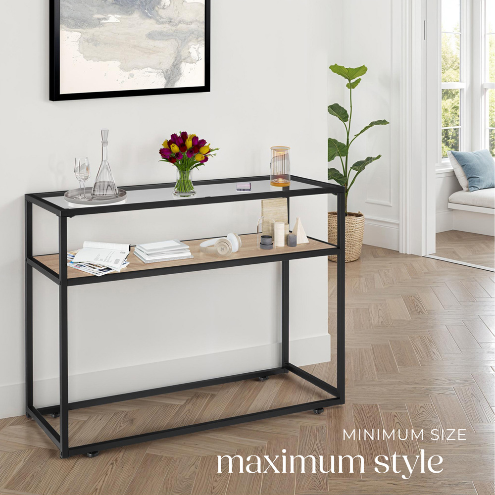 tectake Kilkenny 2 Shelf Light Sonoma Oak Console Table Image 7