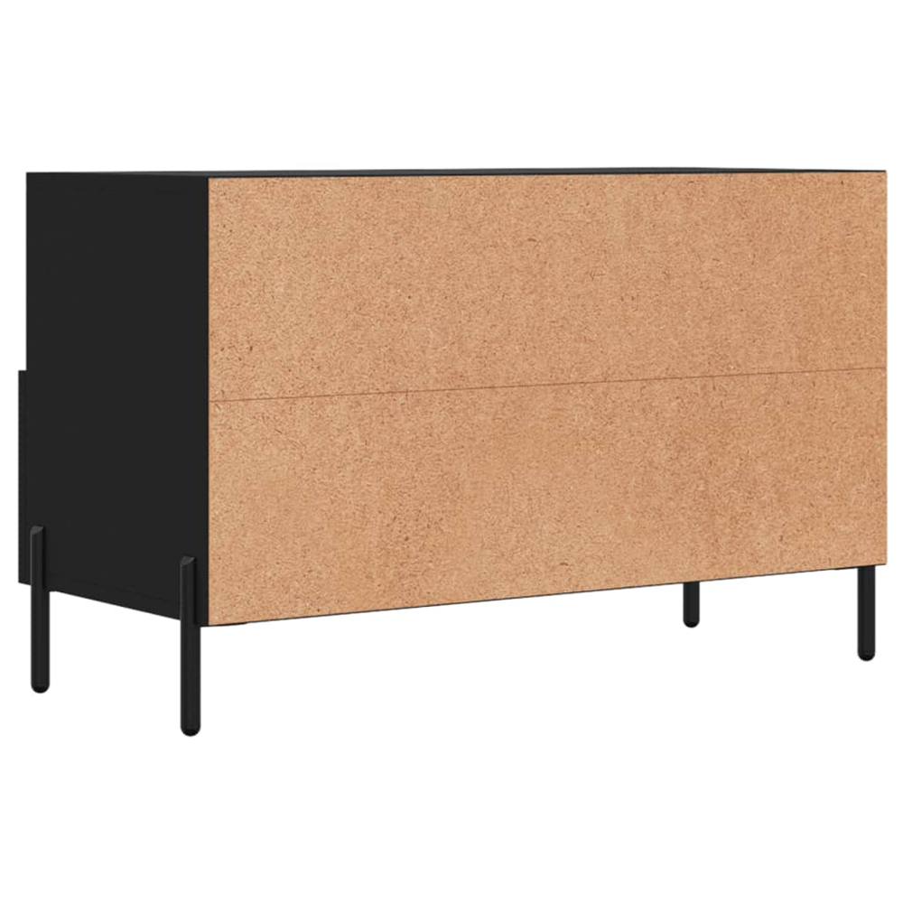vidaXL 2 Drawer 2 Shelf Black TV Cabinet Image 8