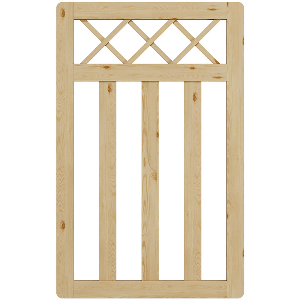 Outdoor Cross Top Wooden Nature Garden Fence Door, 120 x 76 x 2.5cm Image 4