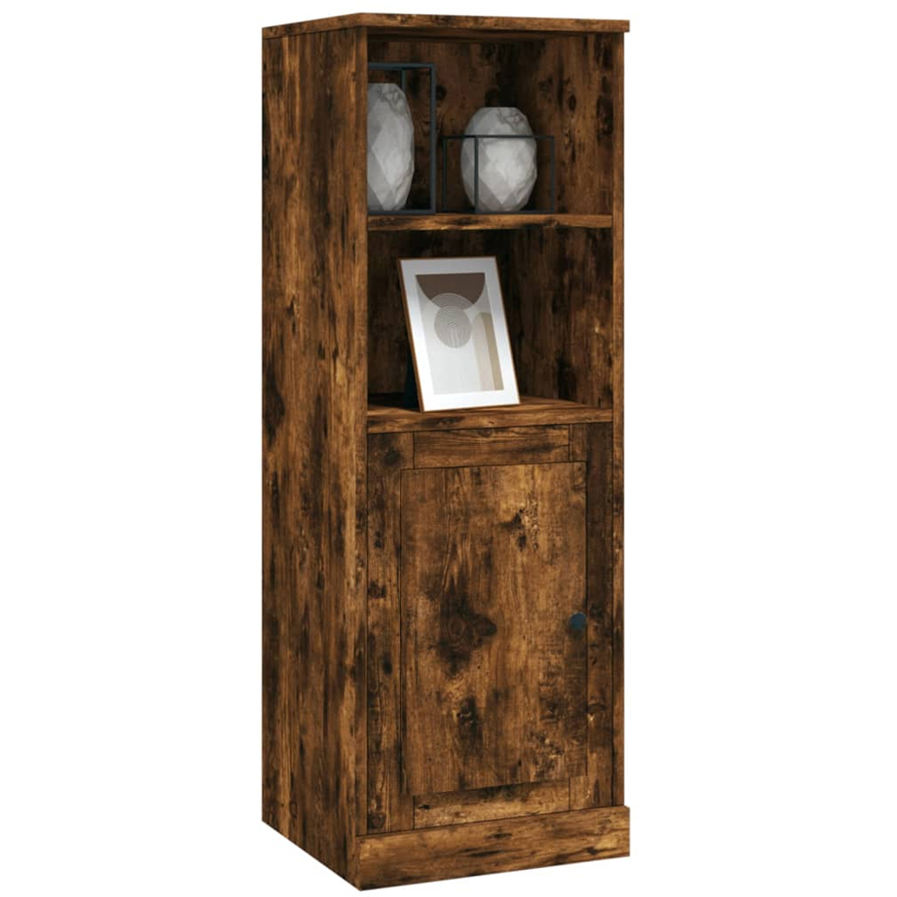 vidaXL Single Door 2 Shelf Smoked Oak Highboard Image 4