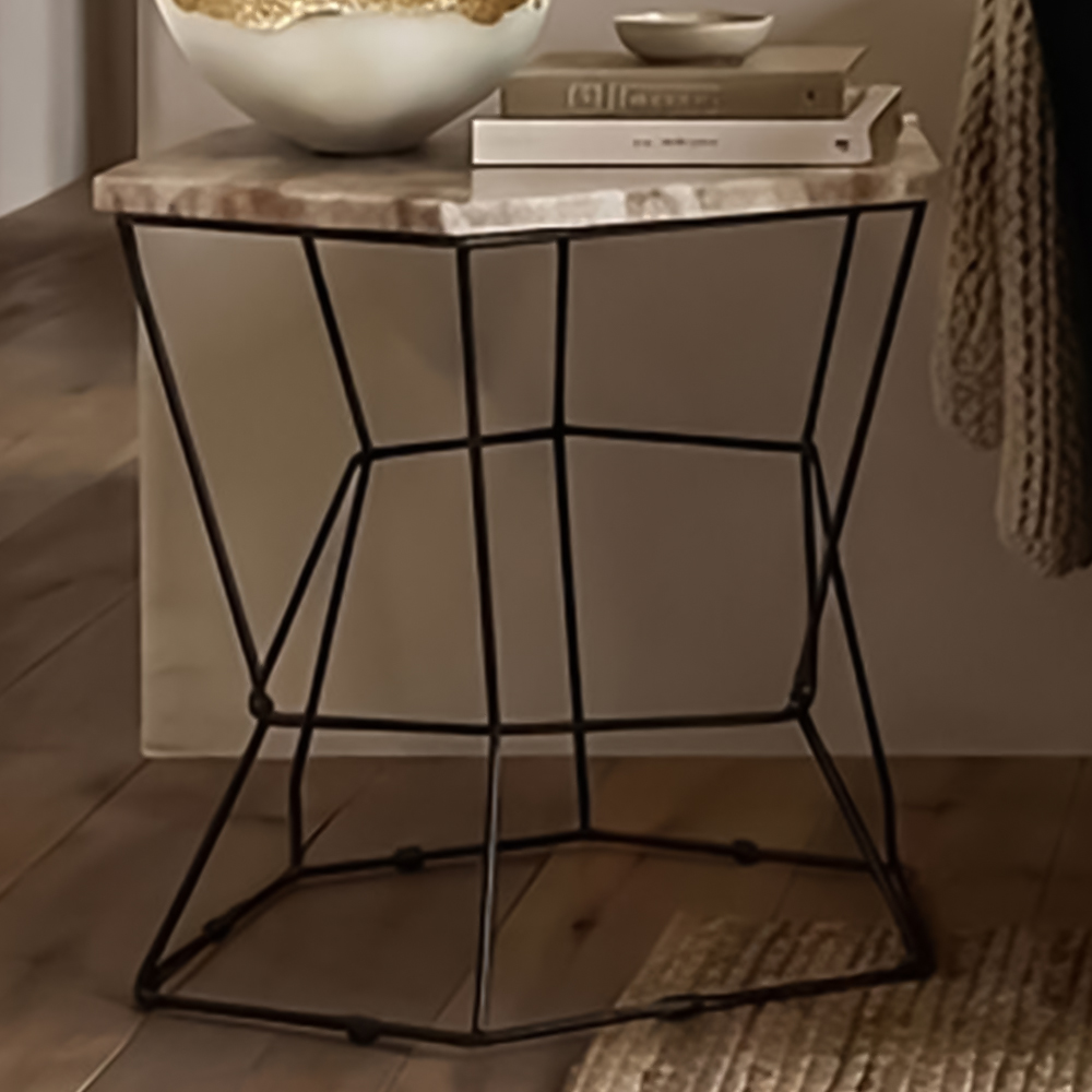 Premier Housewares Relic Patterned Top Side Table Image 1