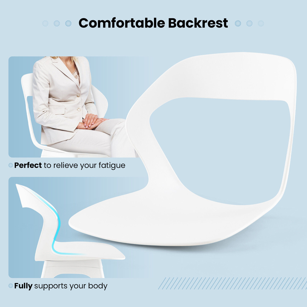 Costway Set of 2 White Wingback Dining Chairs Image 4