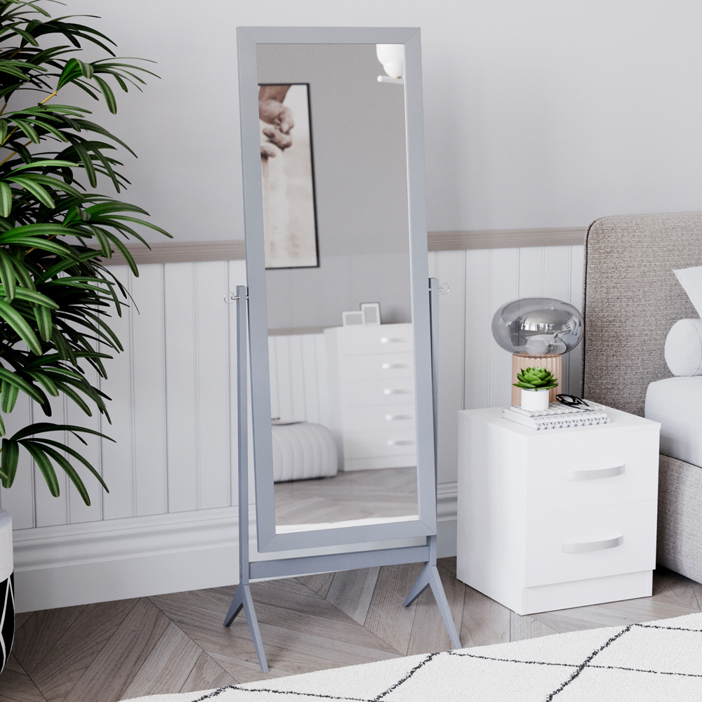 Vida Designs Nishano Grey Rectangle Cheval Mirror Image 4