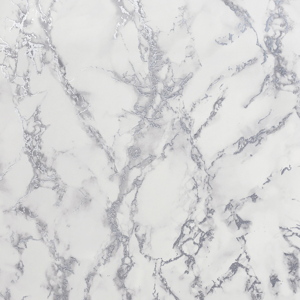 Arthouse Carrara Marble Silver Wallpaper Image 1