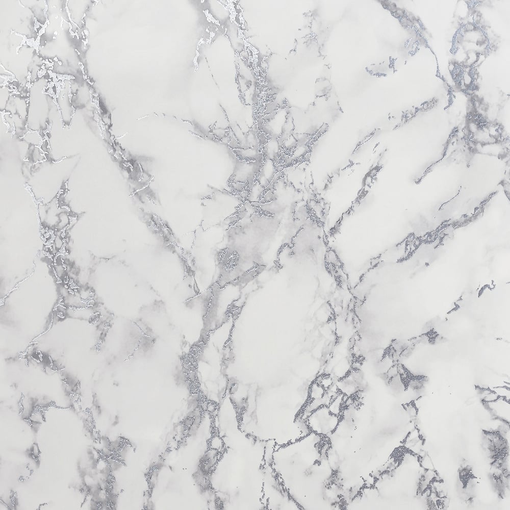 Arthouse Carrara Marble Silver Wallpaper Image 1