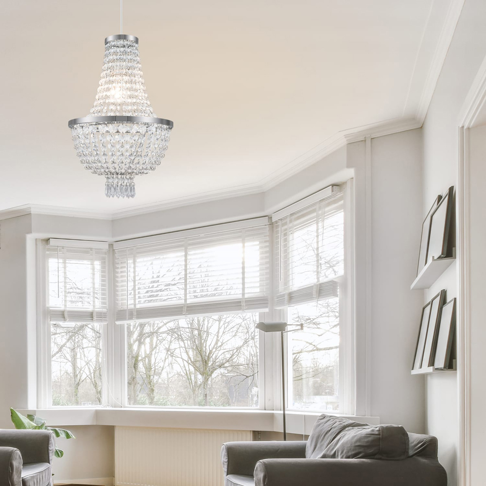 Cosylyte Adelle Clear 2-Tier Easyfit Classic Beaded Lamp Shade Image 6