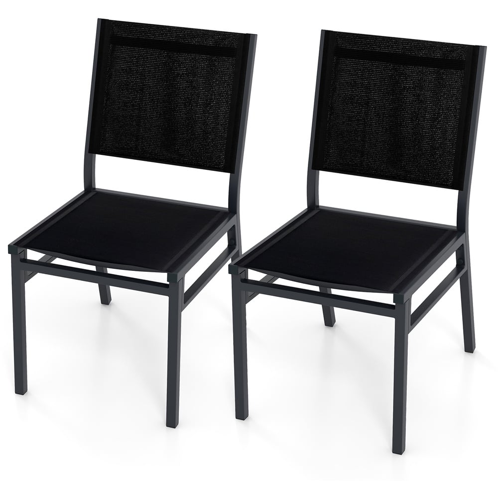 Costway Set of 2 Aluminium Garden Chair Image 2