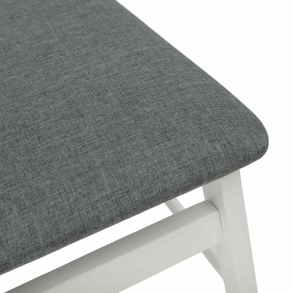 vidaXL Set of 2 White and Grey Rubberwood Rectilinear Vintage Dining Chairs Image 7