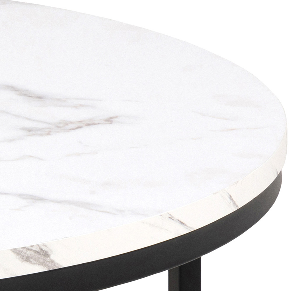Florence Spiro White Marble Melamine Coffee Table Image 4