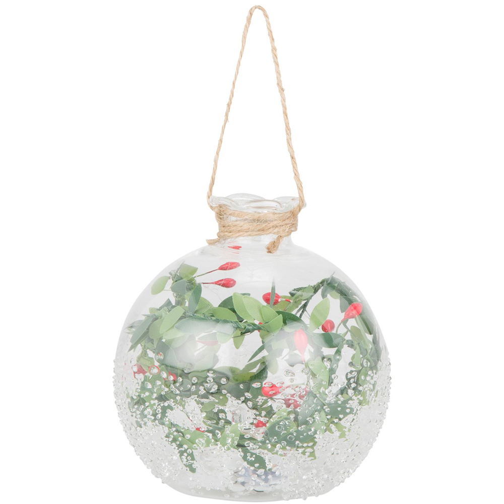 Mint Green Glitter Spun Bauble - Clear Image