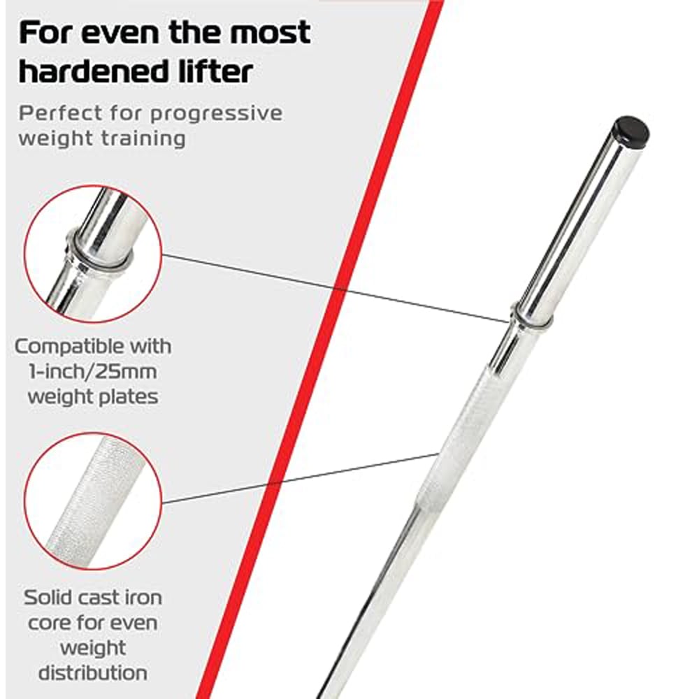 MonsterShop 1.2m 1 inch Barbell and Cast Iron Weight Plate Set 8.5kg Image 3