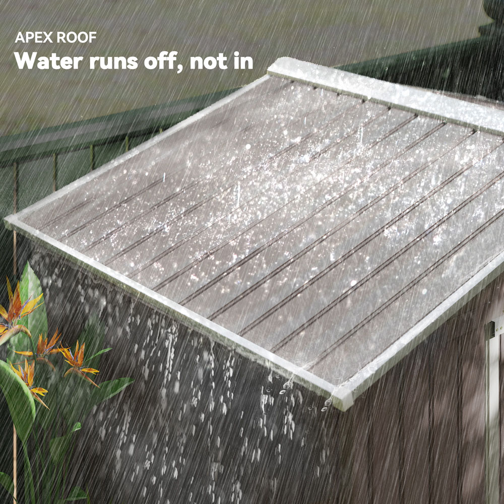 Outsunny 7 x 4ft Grey Metal Apex Garden Shed Image 6