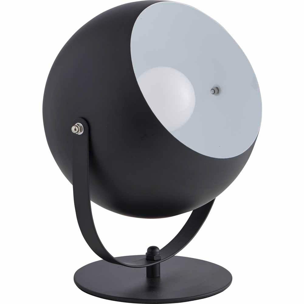 Wilko Black Metal Ball Table Lamp Image 1