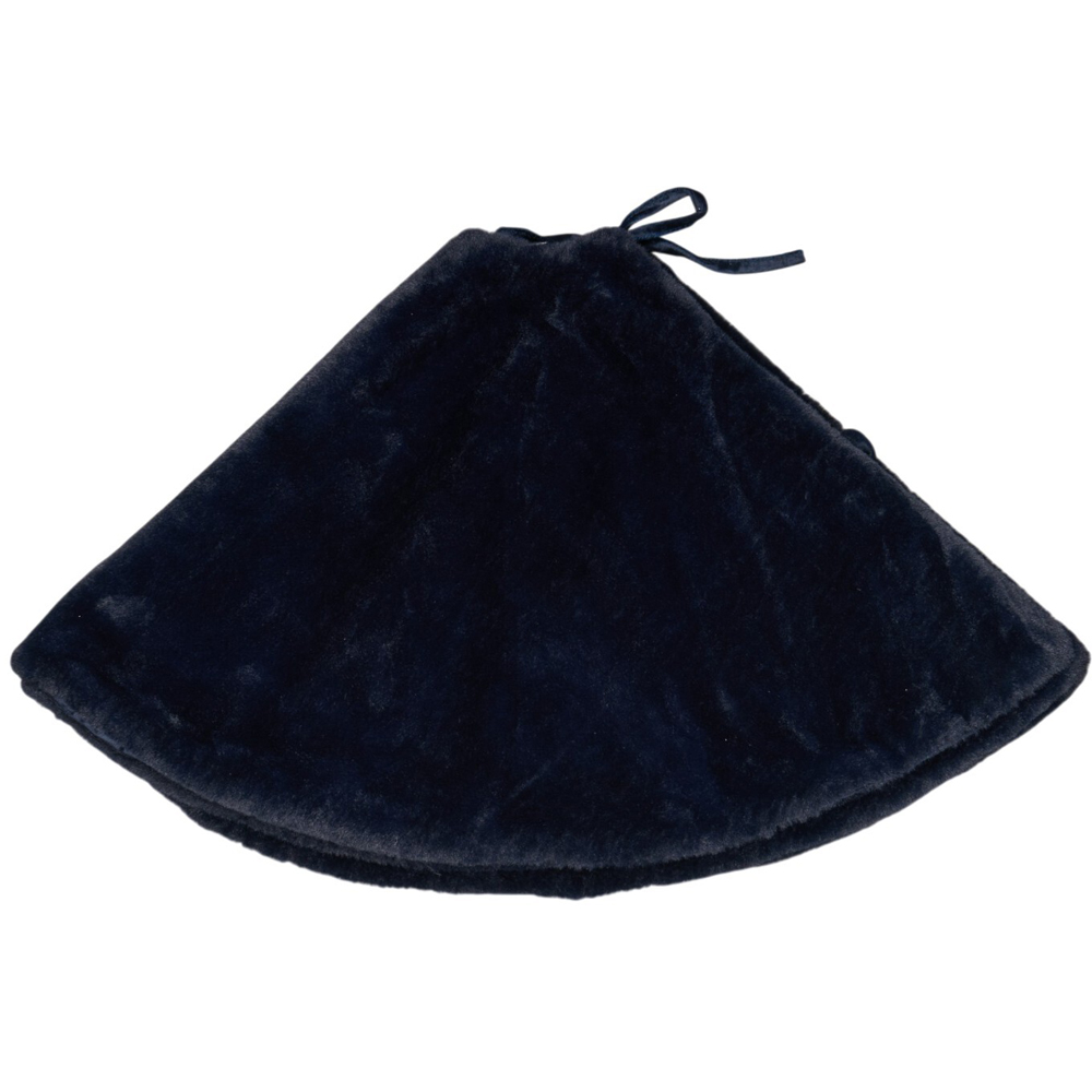Faux Fur Christmas Tree Skirt Navy Image 5