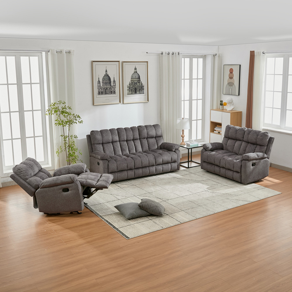 Furniture One 6 Seater Manual Recliner Sofa Set Image 3