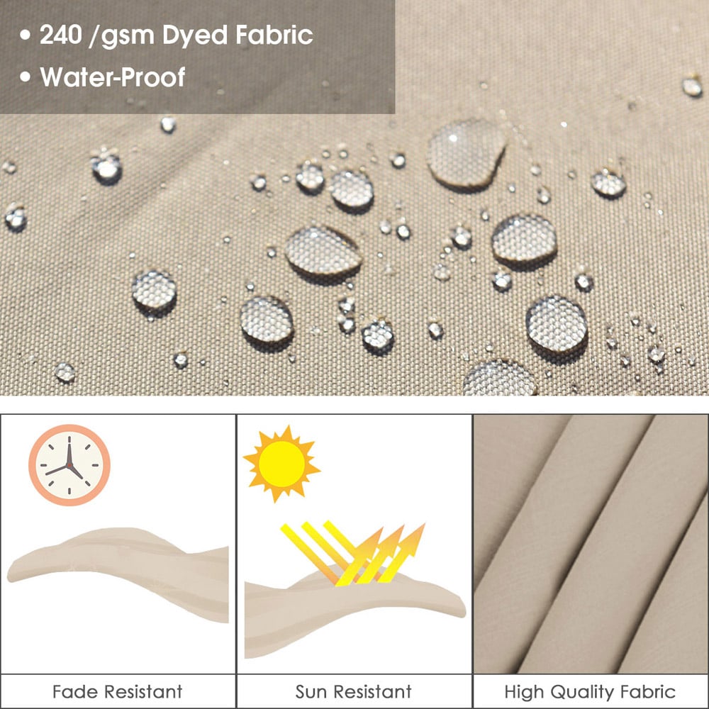 Costway Beige Crank and Tilt Cantilever Parasol 3.3m Image 8