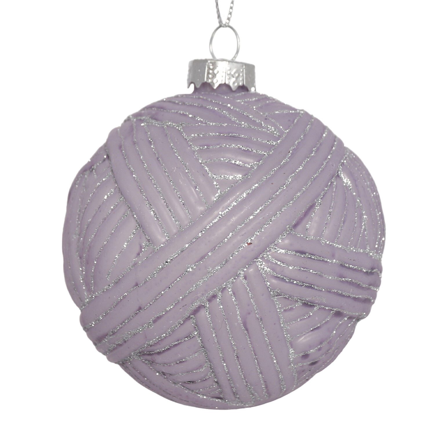 Purple Glittered Bauble - Purple Image 1