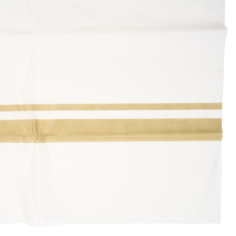 Metallic Printed Feels Like Linen TableclothWhite Image 4