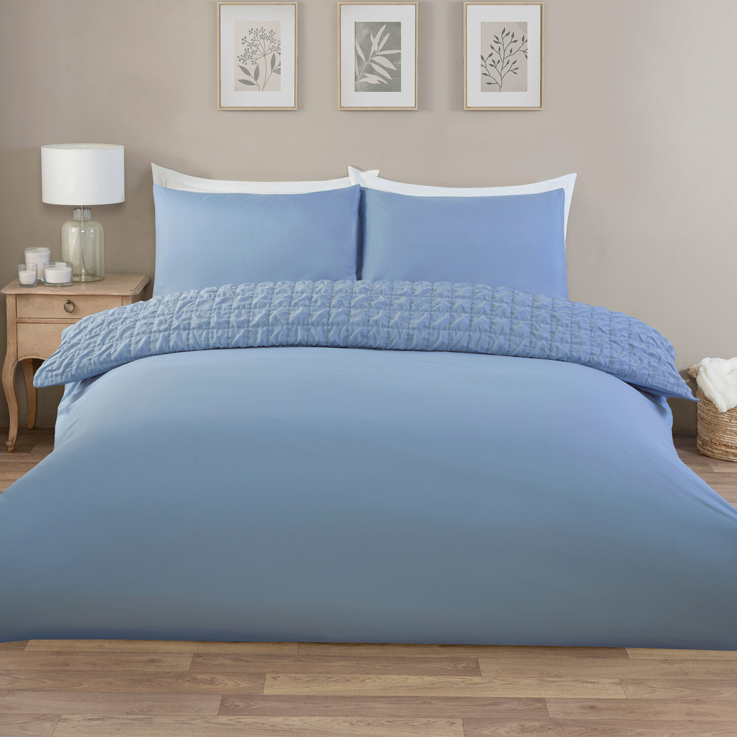 Kingston Check Duvet Set Blue Double Image 2
