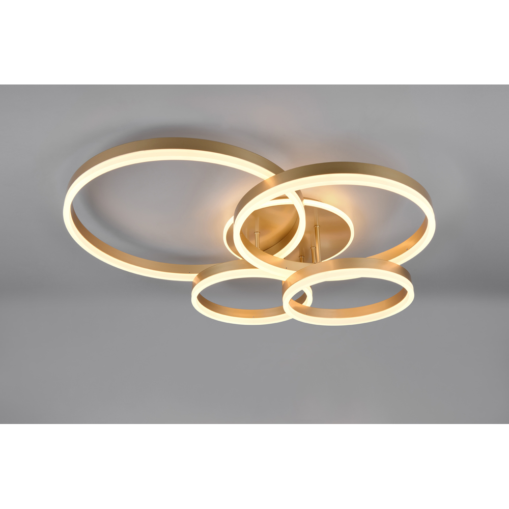 TRIO Drake Gold Integrated LED Ceiling Light Image 2