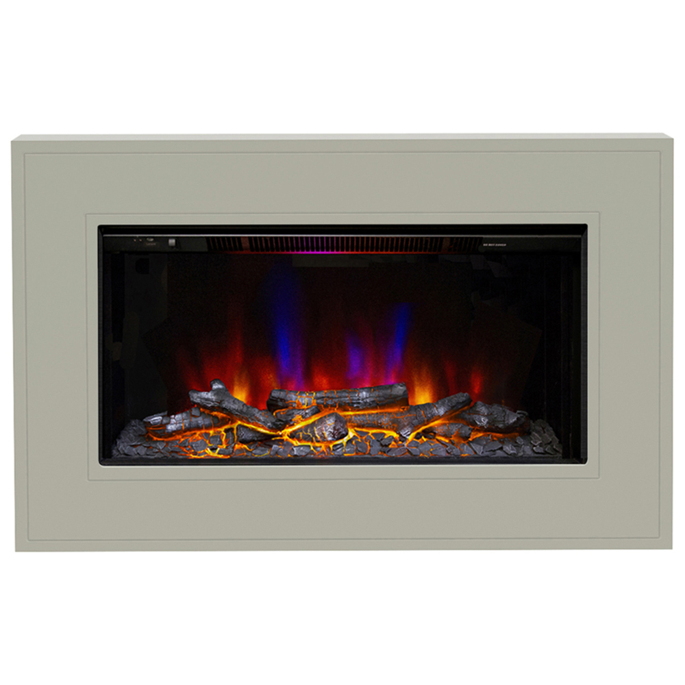 Be Modern Albali Stone Timber Wall Hung Electric Fireplace 38 inch Image 3