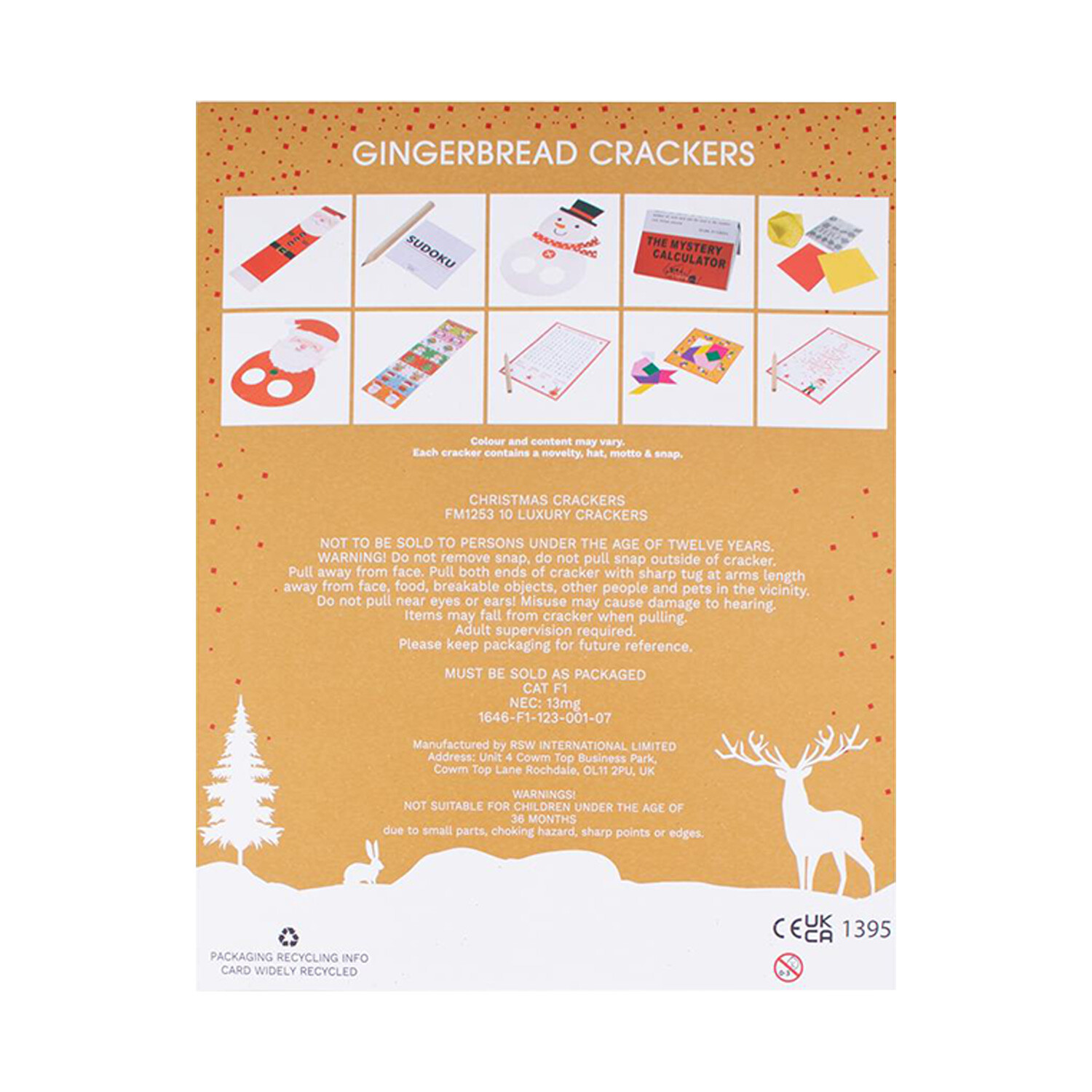 Gingerbread Crackers Red 10 Pack Image 2