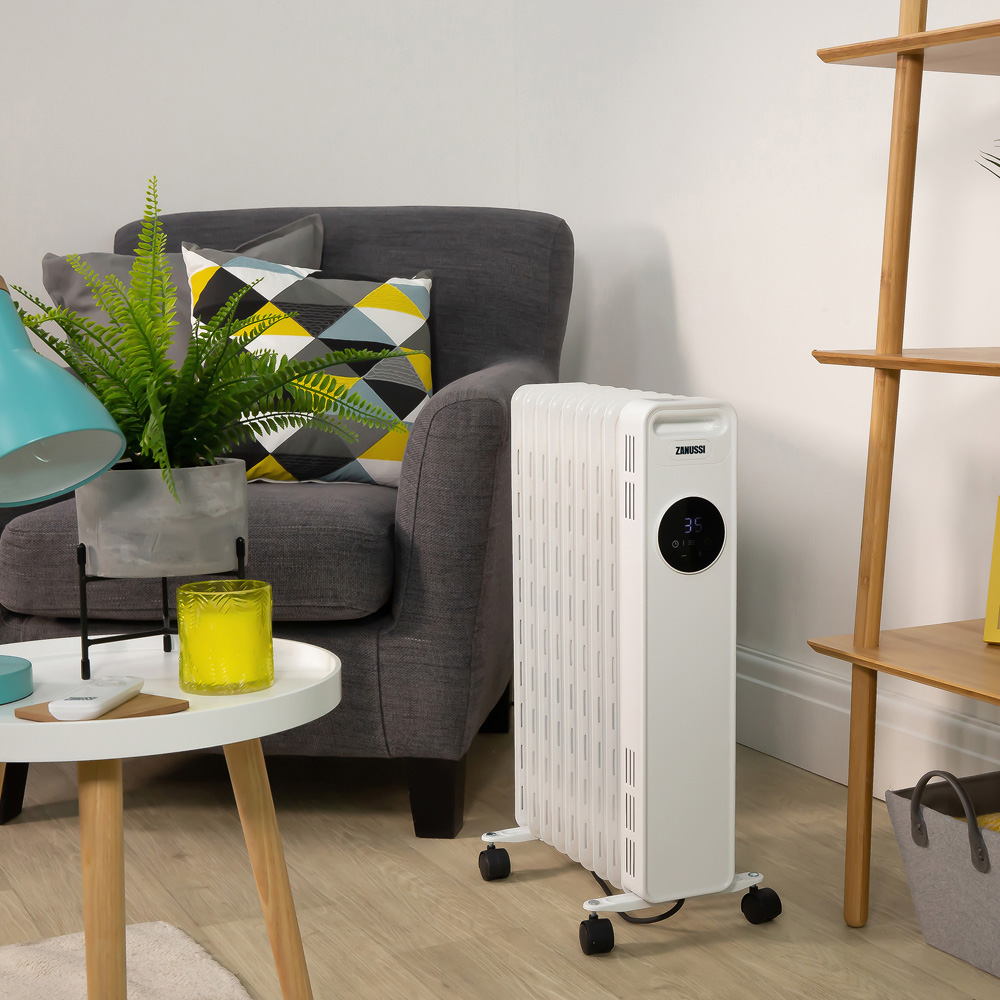 Zanussi Grey and White 11-Fin Digital Touch Control Oil Filled Radiator 2300W Image 5