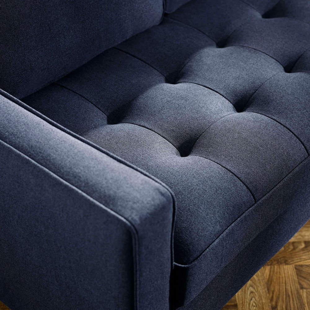 Julian Bowen Henrietta 2 Seater Deep Blue Linen Upholstered Sofa Image 5