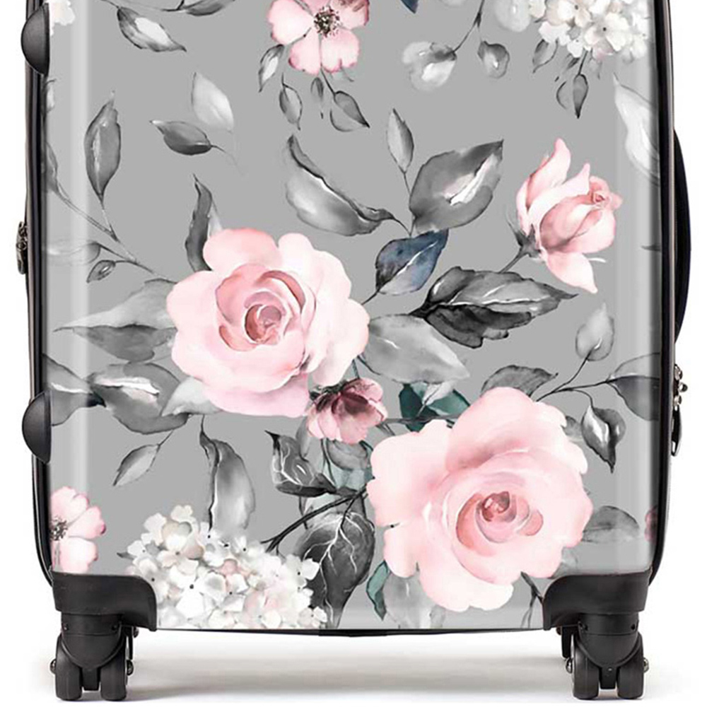 Warren Reed Designer Large Dusty Pink Roses Suitcase Image 2
