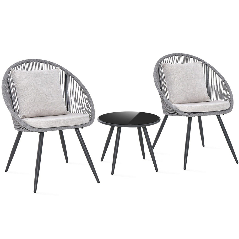 Costway 2 Seater Grey Patio Set Image 2