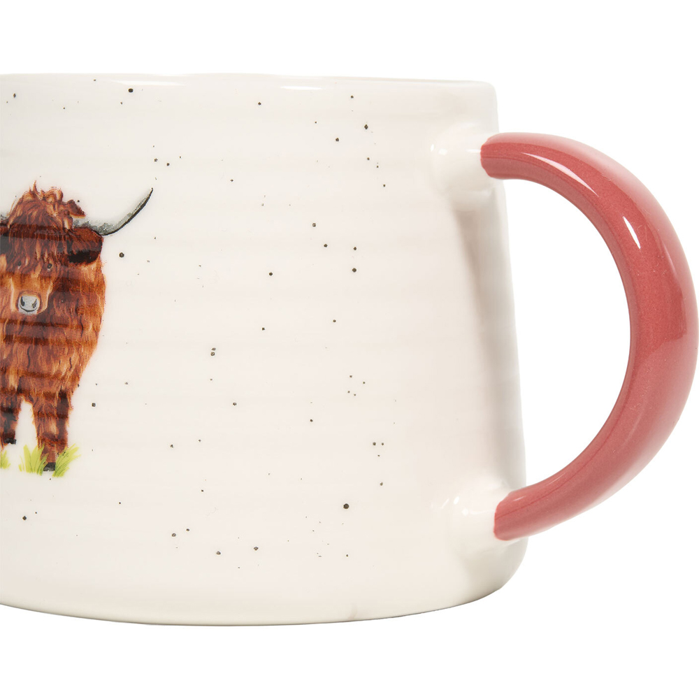 Highland Cow Large Ribbed Mug Neutral Image 3
