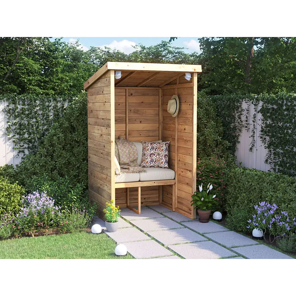 Dunster House Apocallipo 2 Seater 4 x 4ft Brown Pent Garden Arbour Image 4
