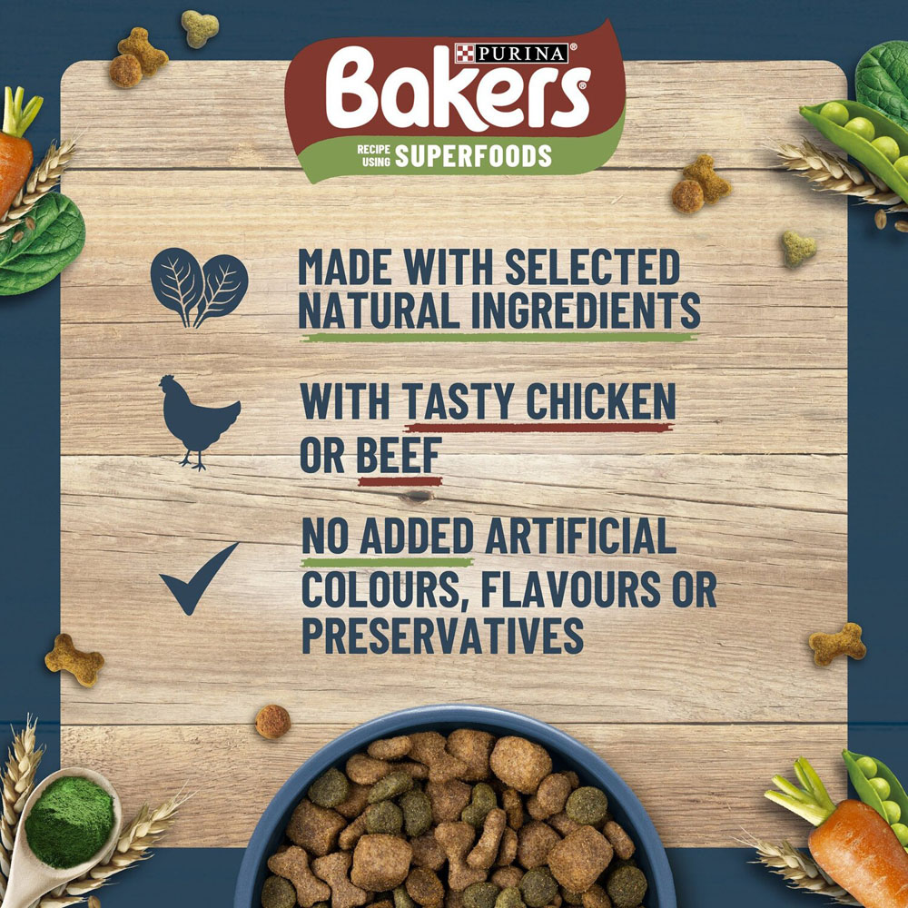 Bakers Beef and Veg Adult Dry Dog Food 3kg Image 7