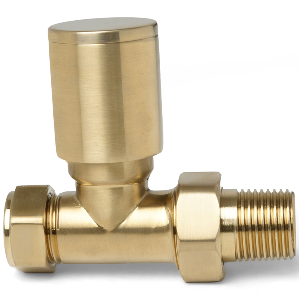 Go Bathrooms Gold Straight Radiator Valve Set 15mm Image 3