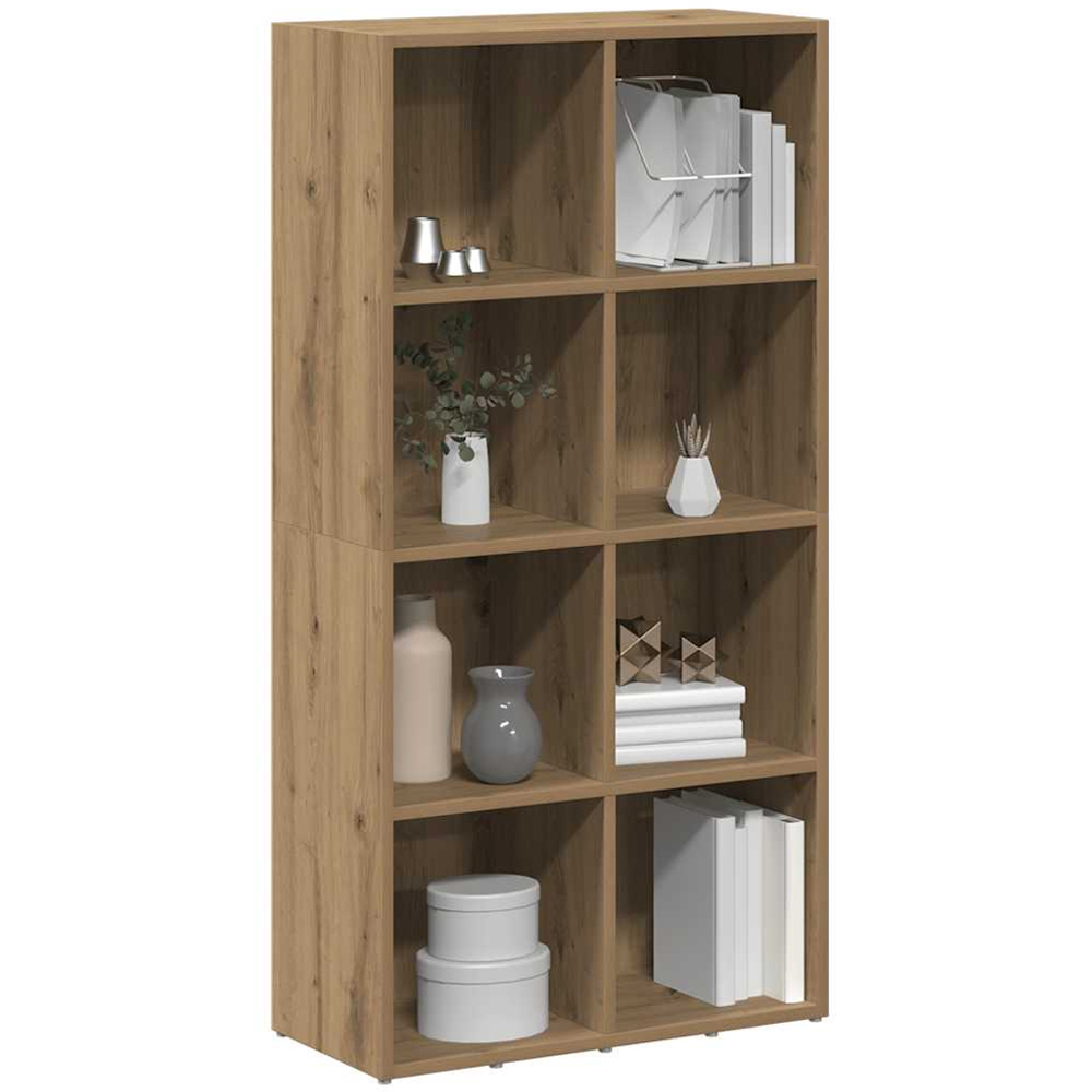 vidaXL 8 Shelf Artisanal Oak Bookcase Image 4