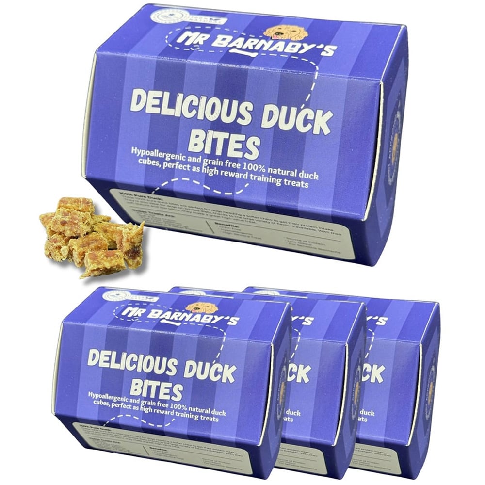 Mr Barnaby's Delicious Duck Bites Dog Treats 4 Pack Image 1