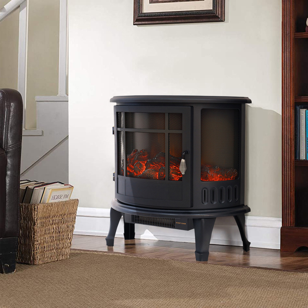 Living and Home Black Electric Fireplace Heater 1800W 24 inch Image 7