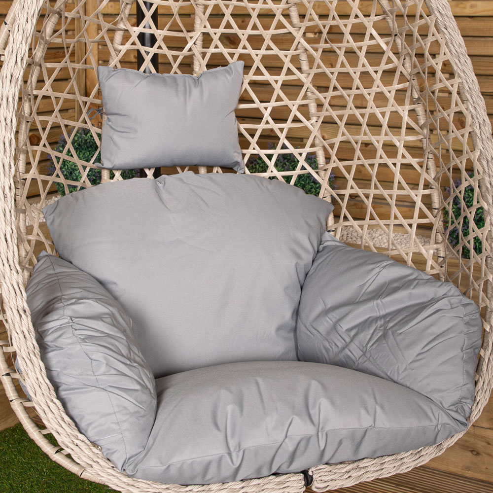 Samuel Alexander Cool Grey Hanging Egg Chair with Waterproof Cover Image 3